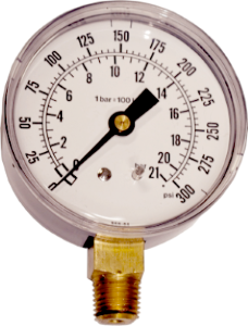 2.1/2 Inch 300psi Gauge For Oil Pressure