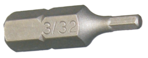 3/32 Inch 1/4 Inch Inhex Insert Bit 25mm Long