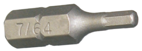 7/64 Inch 1/4 Inch Inhex Insert Bit 25mm Long