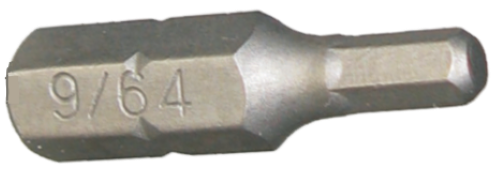 9/64 Inch 1/4 Inch Inhex Insert Bit 25mm Long