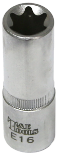 E16 3/8 Inch Drive Female Torx Socket 65mm Long