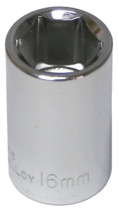 16mm 1/2 Inch Drive 6 Point Standard Socket