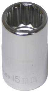 15mm 1/2 Inch Drive 12 Point Standard Socket