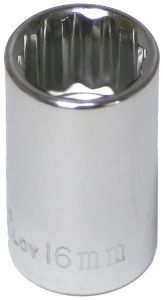 16mm 1/2 Inch Drive 12 Point Standard Socket