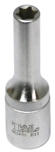 E11 1/2 Inch Drive Female Torx Socket 77mm Long