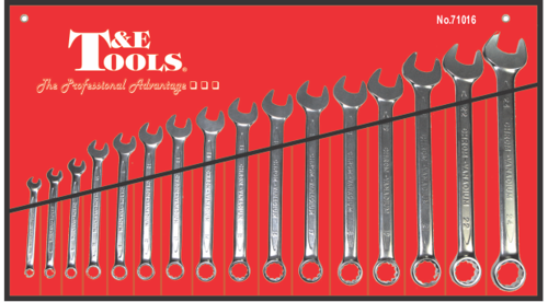 16 Piece Euro Metric Combination Wrench Set 6-24mm