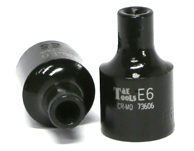 E6 3/8 Inch Drive Female Impact E-Torx Socket 28mm Long