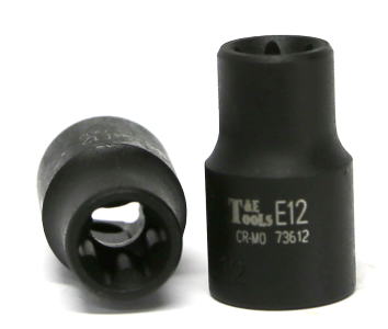 E12 3/8 Inch Drive Female Impact E-Torx Socket 28mm Long