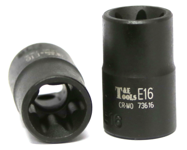 E16 3/8 Inch Drive Female Impact E-Torx Socket 28mm Long