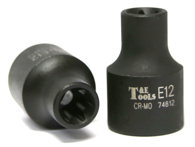 E12 1/2 Inch Drive Female Impact E-Torx Socket 38mm Long