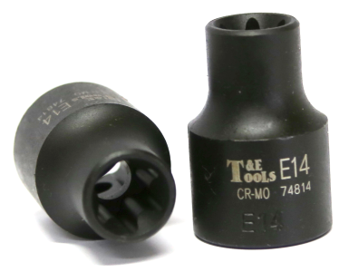 E14 1/2 Inch Drive Female Impact E-Torx Socket 38mm Long