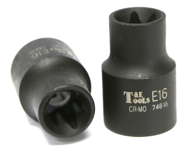 E16 1/2 Inch Drive Female Impact E-Torx Socket 38mm Long