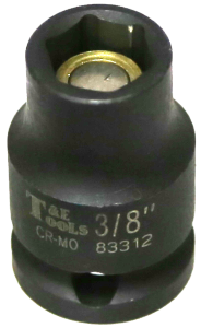 3/8 Inch 3/8 Inch Drive Magnetic SAE Impact Socket