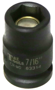 7/16 Inch 3/8 Inch Drive Magnetic SAE Impact Socket