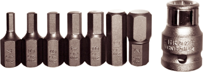 8 Piece SAE 5/16 Inch Hex Inhex Bit Set 1/8 Inch .3/8 Inch 30mm Long