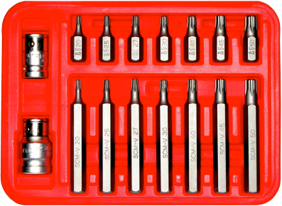 16 Piece 5pttampertorx-Plus Bits 10mm Hex T20-T55 30&75mm Long