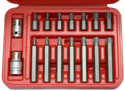 16 Piece Torx Bit Set T25 To T60 10mm Hex 30mm &75mm Long