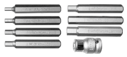 8 Piece SAE Inhex 1/8 Inch - 3/8 Inch 10mm 75mm Long