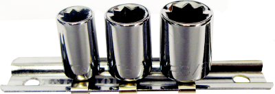 3 Piece 1/4 Inch Drive 8 Point Standard Sockets