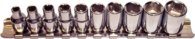 10 Piece 1/4 Inch Drive 6 Point Standard SAE Sockets