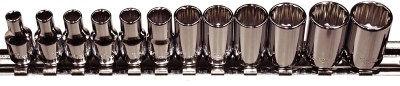 12 Piece 1/4 Inch Drive 12 Point Standard Metric Sockets