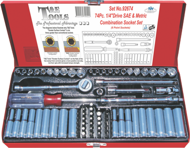 73 Piece 1/4 Inch Drive 12 Point Standard & Deep Master Set