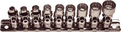 9 Piece 1/4 Inch Drive 12 Point SAE Universal Socket S