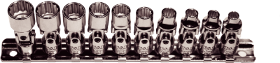 10 Piece 1/4 Inch Drive 12 Point Metric Universal Socket S