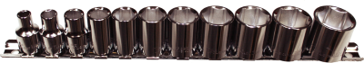 11 Piece 3/8 Inch Drive 6 Point Standard SAE Sockets 1/4 Inch .7/8 Inch 