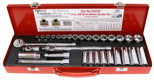 31 Piece 3/8 Inch Drive 6 Point Standard & Deep Metric Socket