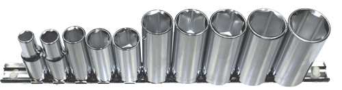 10 Piece 3/8 Inch Drive 6 Point SAE Deep Sockets