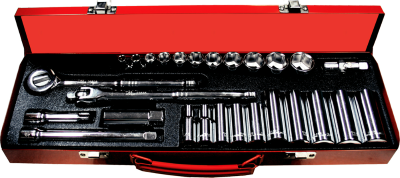 27 Piece 3/8 Inch Drive 6 Point Standard & Deep SAE Socket Set