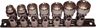 7 Piece 3/8 Inch Drive 12 Point SAE Universal Sockets