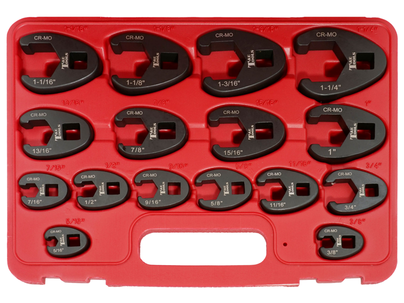 16 Piece SAE Flare Nut Crowsfoot Wrench Set