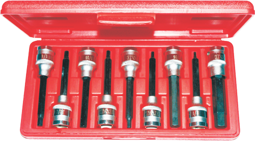 9 Piece 1/2 Inch Drive Inhex SAE Socket S (Long)