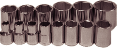 14 Piece 1/2 Inch Drive 6 Point Standard SAE Sockets