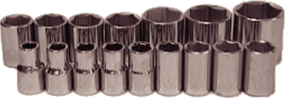 16 Piece 1/2 Inch Drive 6 Point Standard Metric Sockets