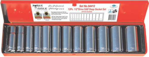 29 Piece 1/2 Inch Drive 6 Point Standard / Deep SAE (94218/94418) Socket Set