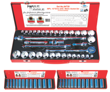 60 Piece 1/2 Inch Drive 12 Point Master (94739/94512/94515) Socket Set