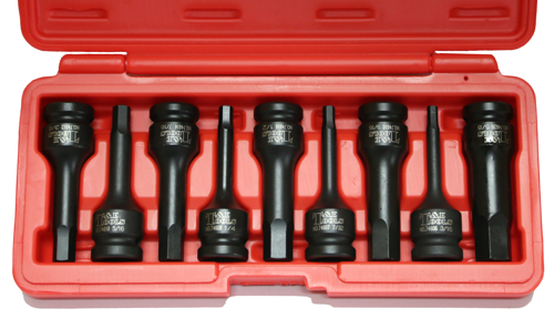 9 Piece 1/2 Inch Drive SAE Deep Inhex Impact Socket Set 78mm Long