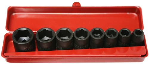 8 Piece 3/8 Inch Drive Standard SAE Impact Socket Set