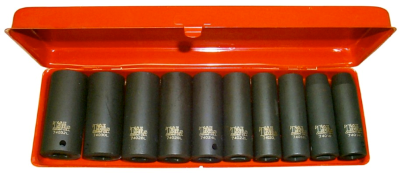 10 Piece 1/2 Inch Drive Deep SAE Impact Socket Set