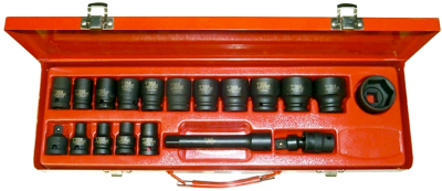 19 Piece 1/2 Inch Drive SAE Standard Impact Socket Set