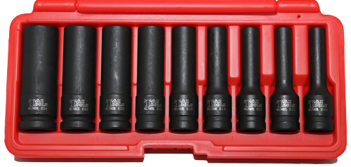 9 Piece 1/2 Inch Drive Female E-Torx Impact Socket Set E10-E24 78mm Lone