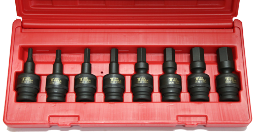 8 Piece 1/2 Inch Drive Impact Universal Inhex Socket Set 6-19mm.