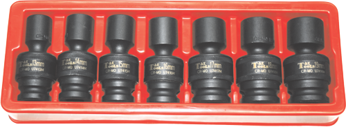 7 Piece 1/2 Inch Drive Metric Universal Impact Socket Set 13mm-19mm