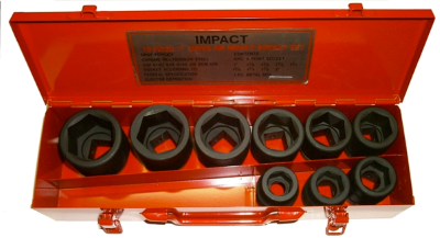 9 Piece 1 Inch Drive Standard Impact Socket Set 1 Inch - 2 Inch 