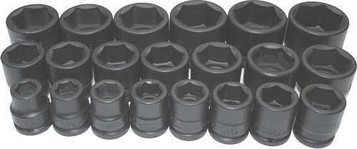 22 Piece 1 Inch Drive Standard Impact Socket Set 1.1/16 Inch -2.3/4 Inch 