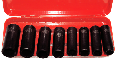 8 Piece 3/8 Inch Drive Deep Metric Impact Socket