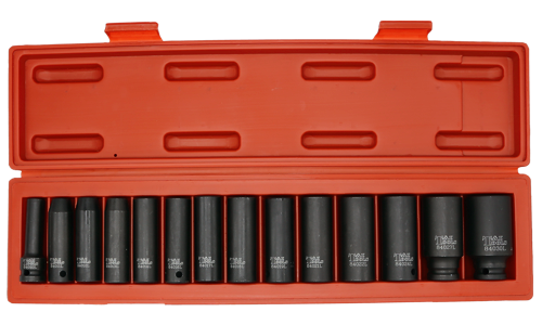 13 Piece 1/2 Inch Drive Deep Metric Impact Socket Set